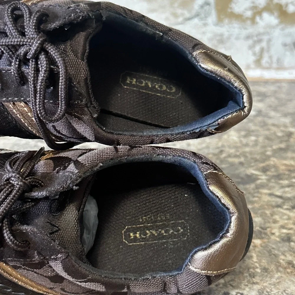 Coach Jayme Sneakers Womens 5.5 Brown Bronze Good Signature Monogram Q582